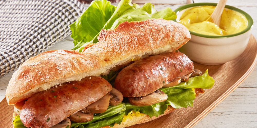 Ricetta Panino con salsiccia, funghi e maionese al curry